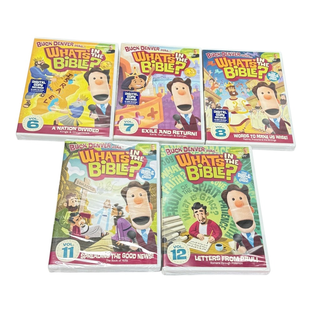 Buck Denver Asks Whats in the Bible Lot 5 5 DVD Vol 6 7 8 11 12 Brand New